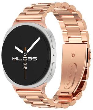 Everyday Crate MIJOBS Samsung Galaxy Watch8 Classic Stainless Steel Watch Band With Protective Case rose Gold