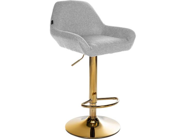 CLP Barhocker Stoff Grau, Metall, 51x89x52 cm, Esszimmer, Barmöbel, Barhocker