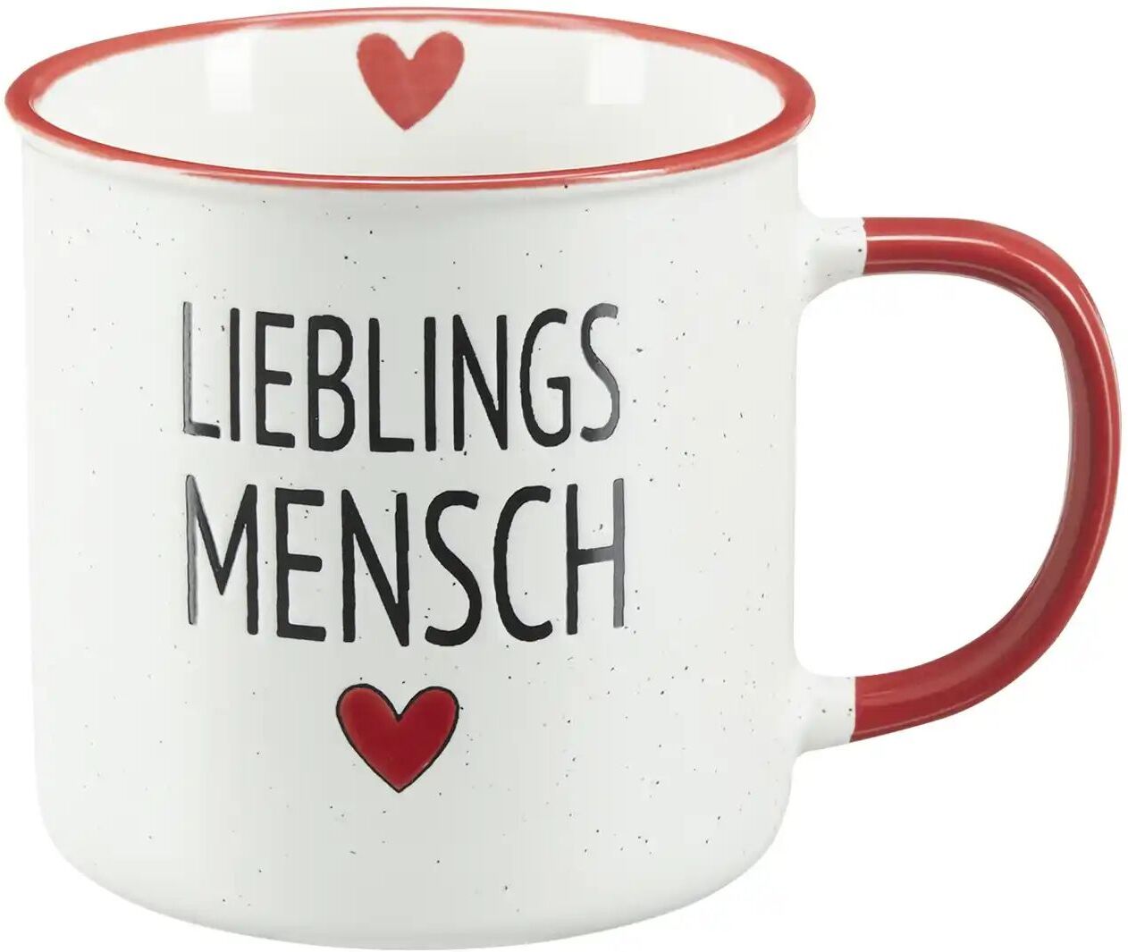 Peill+Putzler Kaffeebecher  Lieblingsmensch ¦ rot ¦ Steinzeug/Steingut ¦ Maße