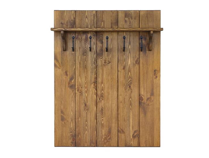 Seart Garderobenpaneel aus Massivholz Rustyk, Dunkelbraun, Holz, Echtholz,Kiefer, 100x128x20 cm, Garderobe, Garderobenpaneele