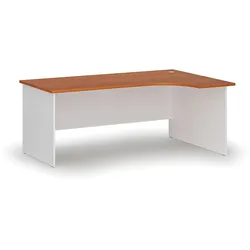 Büro-Eckschreibtisch PRIMO WHITE, 180x120 cm, rechts, weiß/Kirsche