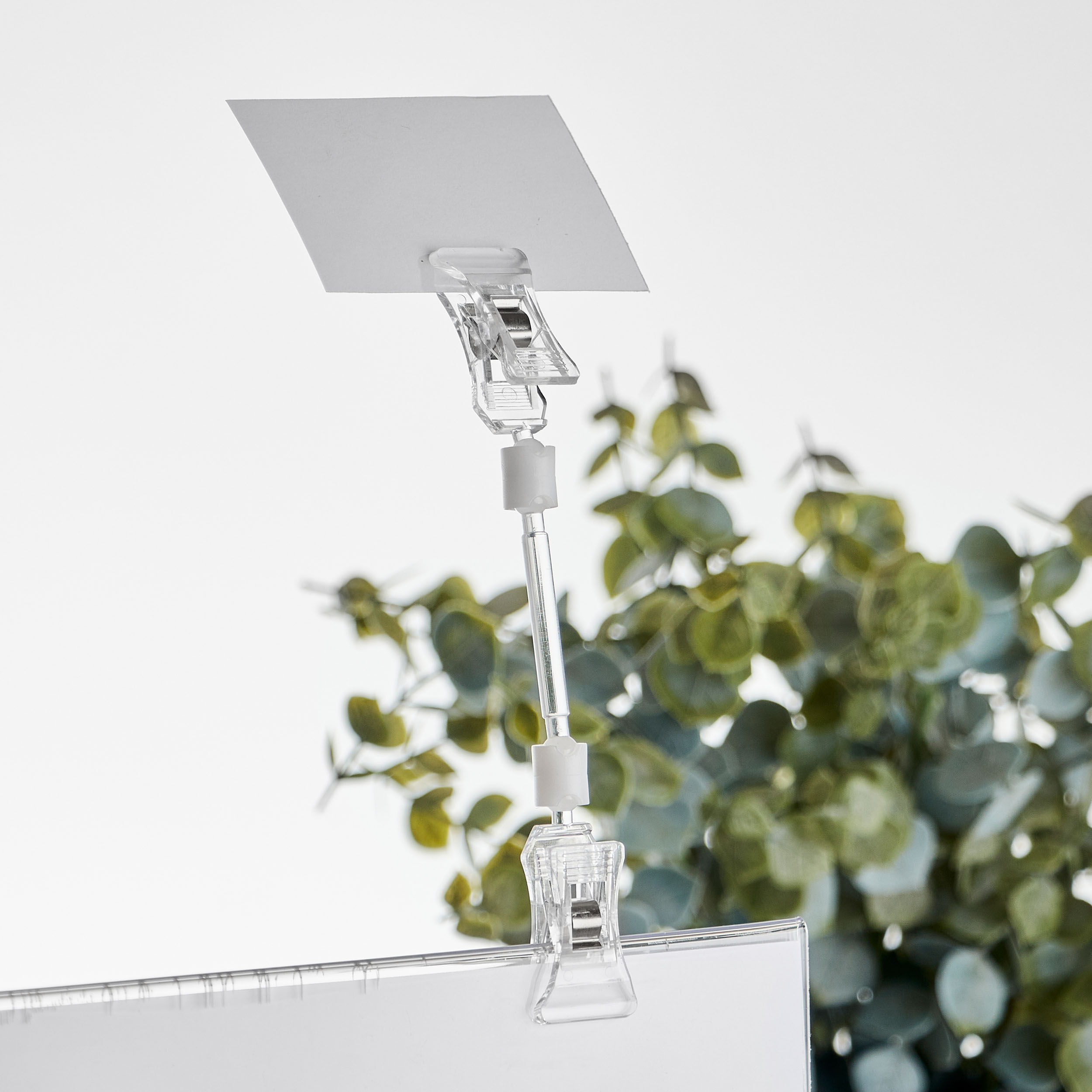 SPRINTIS 10 Unités - Pince porte-étiquette avec deux petites pinces, extension de 6 cm, transparent extension de 6 cm, PS
