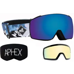 APHEX ORION THE ONE EDITION Magnet Schneebrille 2027 mountain strap/revo blue + Zusatzglas yellow