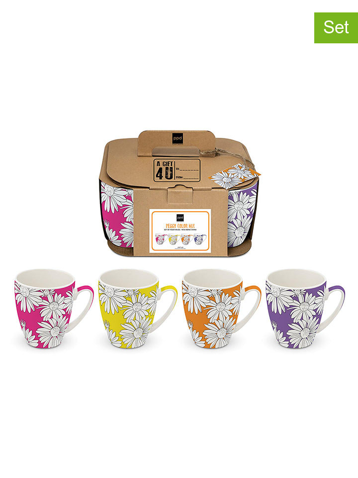 ppd 4er-Set: Tassen "Peggy" in Bunt - 350 ml - onesize