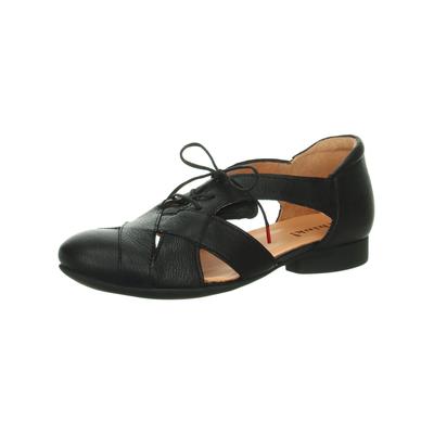Schnürschuh THINK "Think Halbschuhe Nappaleder", Damen, Gr. 39, schwarz (schwarz, schwarz), Nappaleder, Schuhe Schnürschuh
