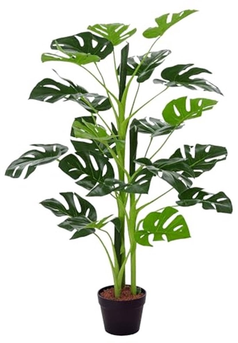 Kunstplant Monstera met 21 bladeren in pot, 100 cm