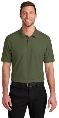 Port Authority K200 Wearever Signature Pique Polo Shirt in Olive Drab Green size 6XL   Cotton/Polyester Blend