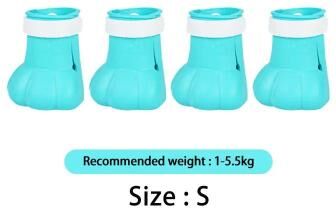 Inspired Finds Adjustable Silicone Cat Paw Protector Boots For Bathing & Grooming blue s