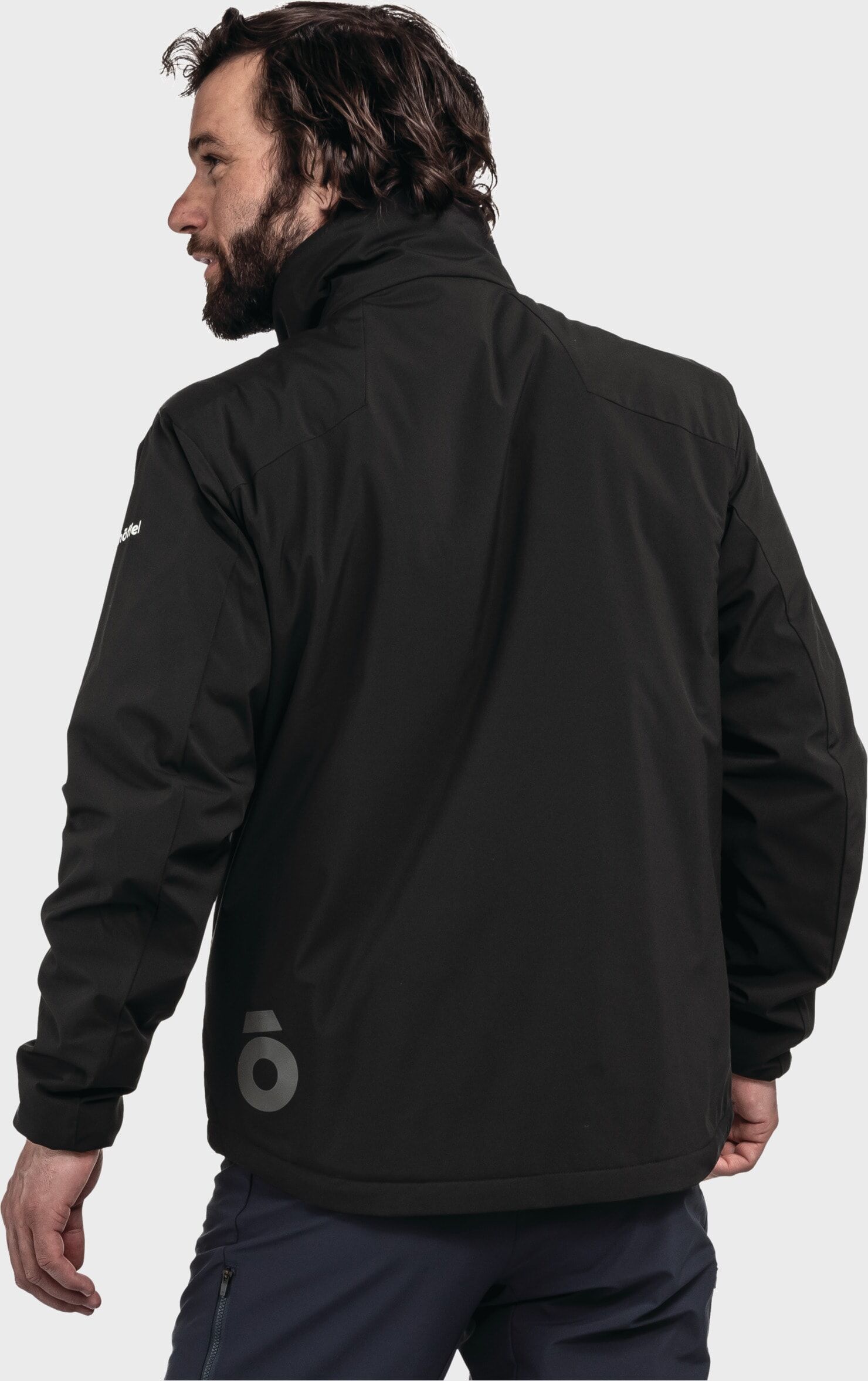 Outdoorjacke SCHÖFFEL "Bike Ins Jacket Style Salza MNS", Herren, Gr. 48, schwarz (9990, schwarz), Oberstoff: 90% Polyester, 10% Elasthan. (Coating: Polyurethan). Wattierung: 100% Polyester, regular fit, hoch geschlossener Ausschnitt, Jacken Outdoorjacke 9