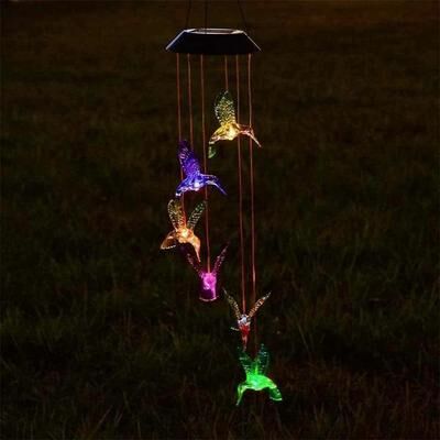 All Categories Goods Color Changing LED Solar Powered Hummingbird Wind Chime Lights For Yard & Garden Color Changing LED Solar Powered Hummingbird Wind Chime Lights For Yard & Garden