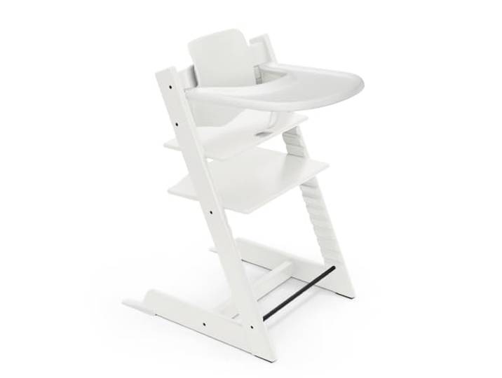 Stokke Tripp Trapp Hochstuhl (White) mit Stokke Tray (White) - ein verstellbares, ergonomisches und leicht zu reinigendes Babyset für Kinder im Alter von 6-36 Monaten