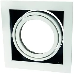 Rutec Projekt LED Einbaustrahler CORU-80K, IP20, 1-flammig, quadratisch, kardanisch, exkl. Leuchtmittel / Fassung / BG, weiß RUP-PEG504