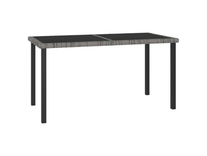 Promo Table Extérieure LMT - Table à dîner de jardin Gris 140x70x73 cm Résine tressée 20 2Kg