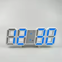 Daily Discovery LED Digital Wall Clock With Alarm Modern Wall Clock LED Desk Clock For Bedroom Living Room Office blue