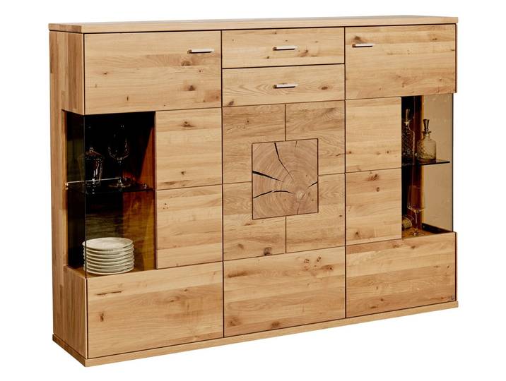Musterring Highboard PORTLAND, wildeiche, Massivholz