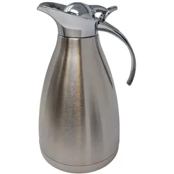 Vakuum Isolierkanne Edelstahl satiniert – 1.5L Heiß 24h & Kaffeekanne