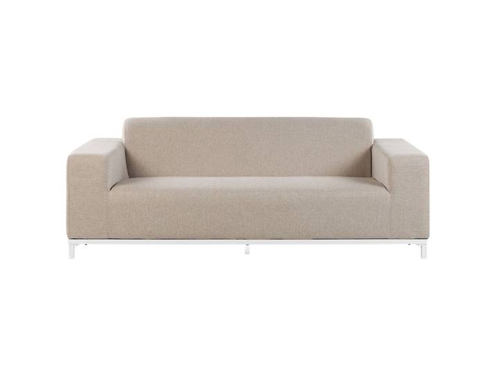 GARTENSOFA 3-Sitzer beige/weisses Gestell Rovigo
