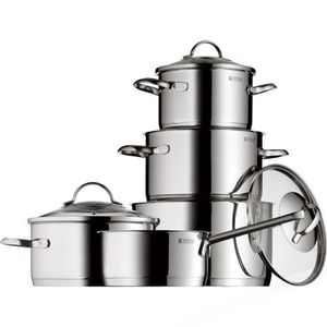 WMF Topfset Provence Plus, Edelstahl, induktionsgeeignet, mit 4 Glasdeckeln, 5-teilig