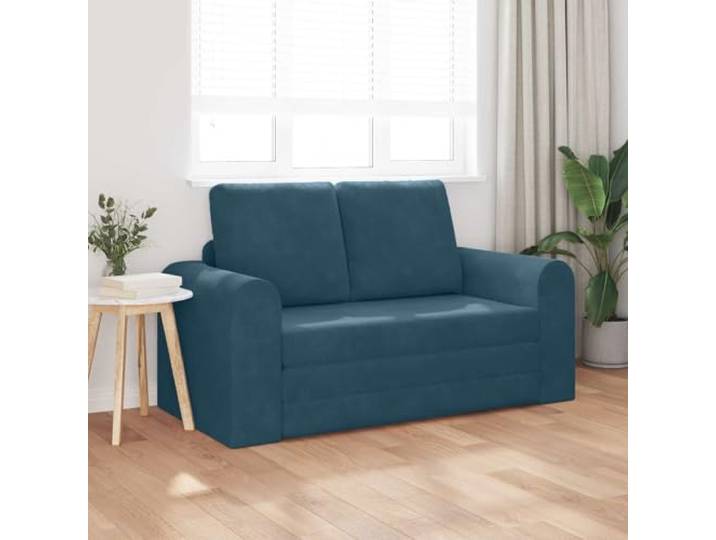 KTHLBRH Schlafsofa aus Samt, Blau, 148 x 71 x 83 cm Minimalistisches Design, weiche Oberfläche, perfekt für Wohnzimmer, robuste Struktur