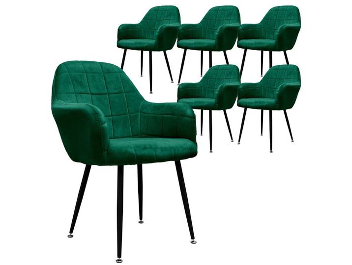 ESSZIMMERSTUHL Samt Dunkelgrün 6er Set