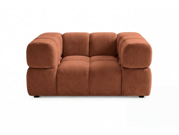 Gustave - Fauteuil Tissu Velours Terracotta