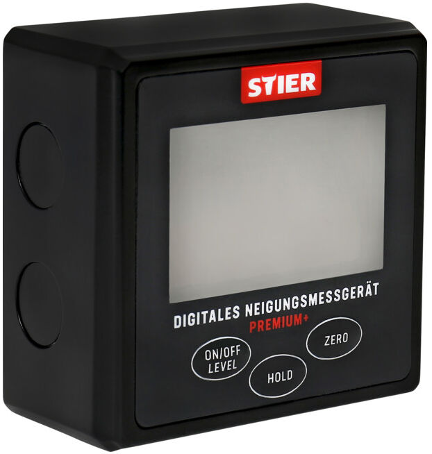 Niveau indicateur de pente numérique STIER Premium+ écran LCD +-0,2°, 4 x 90°, angle relatif , écran LCD, inclinomètre (904396)