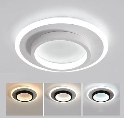 Everyday Crate 20W LED Ceiling Light With 3 Color Dimming For Aisles & Entrances White Circle