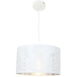 LED Pendelleuchte Hängelampe Esszimmerlampe rund Wohnzimmer Weiß Metall H 120 cm