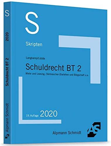 Tobias Langkamp - Skript Schuldrecht BT 2: Miete, Leasing, (Verbraucher-)Darlehen, Bürgschaft u.a. - Preis vom 30.09.2026 09:01:18 h