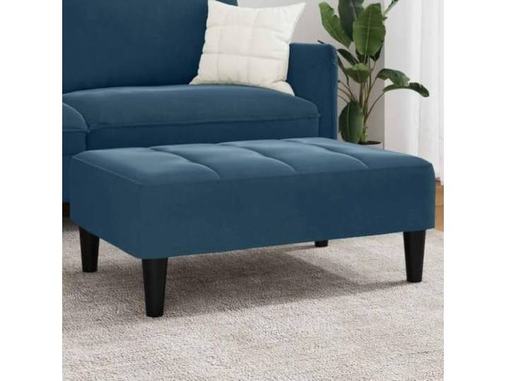 TUERYAFEK Fußhocker Blau 77x55x31 cm Samt Stabiler Sperrholzrahmen, Vielseitig als Fußablage Oder Zusatzsitz, Kompakte Größe Für Jeden Wohnraum