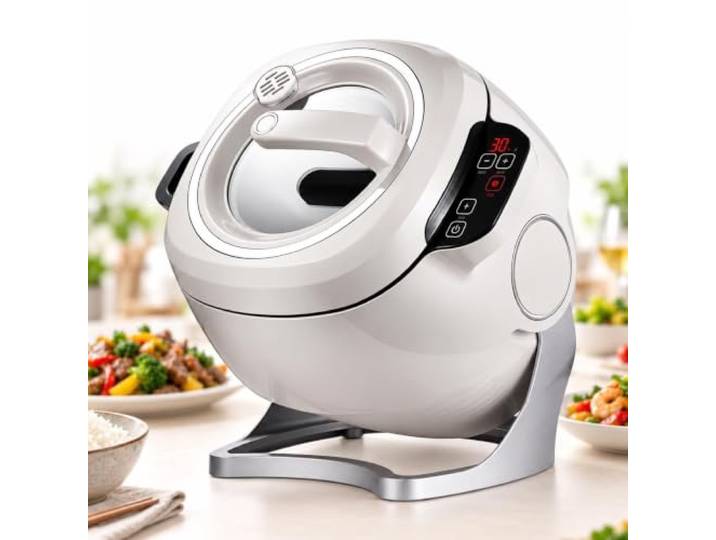 Automatische 6-Liter-Kochmaschine, Wok For Braten Auf Der Arbeitsplatte 3-stufige Leistungsanpassung, Touchscreen-Bedienung, Integrierter Sicherheitsschutz