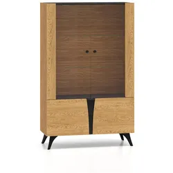VITRINE Soah Holz und Schwarz