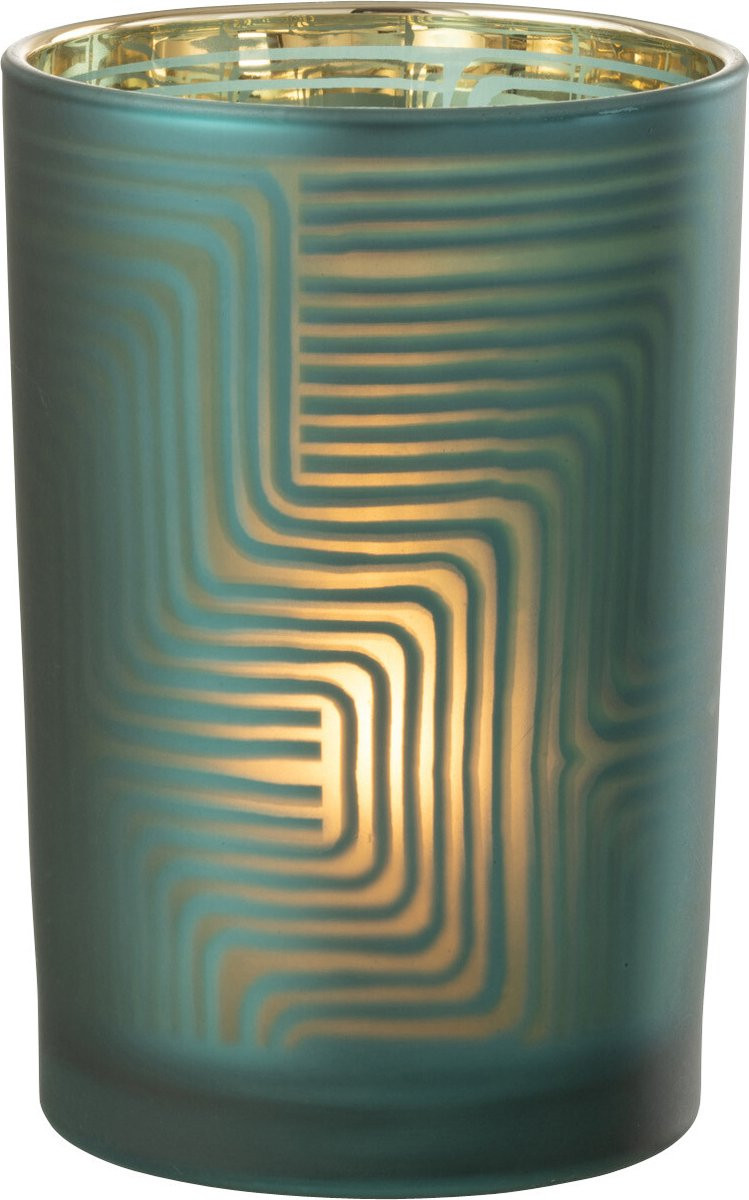 J-Line windlicht Zigzag groen glas large