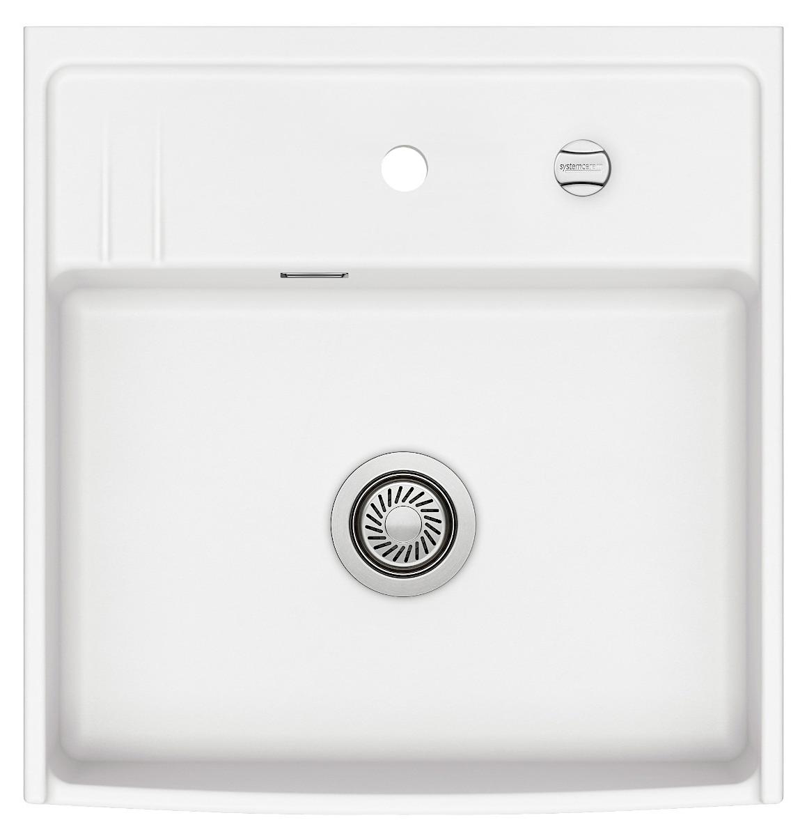 Elementspüle KENTRO 60 in POLAR für AP-Tiefe 60 cm - Excenterbedienung / systemceram / Keramikspüle