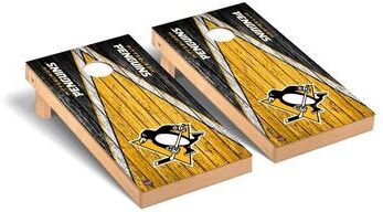 Skip's Garage Pittsburgh Penguins NHL Triangle Cornhole Board Set