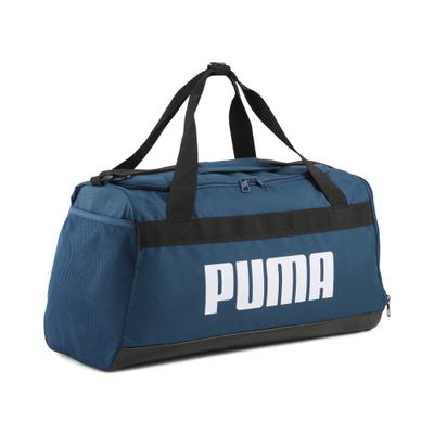 Sporttasche PUMA "Challenger 35L Kleine Sporttasche Jugendliche und Erwachsene", Gr. B/H/T: 51cm x 28cm x 25cm onesize, blau (midnight petrol blau), Polyester, Taschen Sporttasche