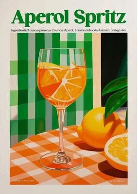 Inspire Essentials Italian Cocktail Food Wall Art Aperol Spritz Pizza Kitchen Canvas Decor 7 40x60cm Unframed