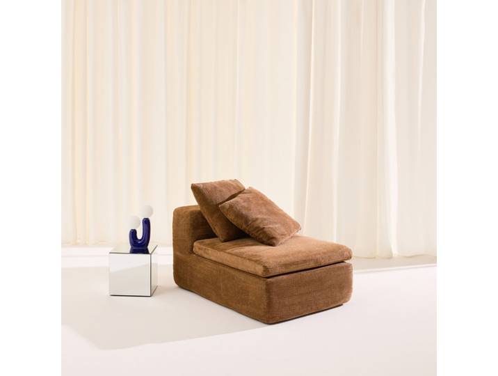 Fauteuil pour canapé modulable tissu chenille 1 place terracotta