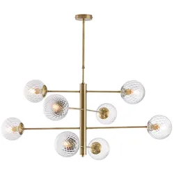 Bonetti Illumina -  Demetra - Pendelleuchte aus gebürstetem bronziertem Eisen 8 Lichter 108 - Ø103 - BL279-8-BRZ