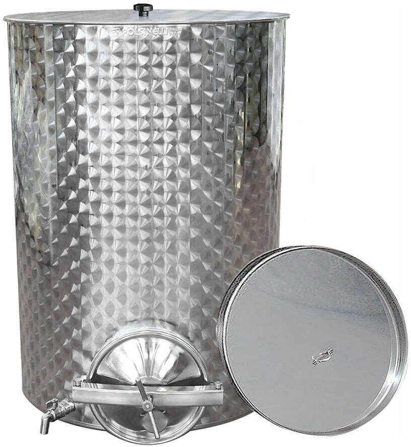 Polsinelli Serbatoio inox vino ad olio 700 L con portella Ø300