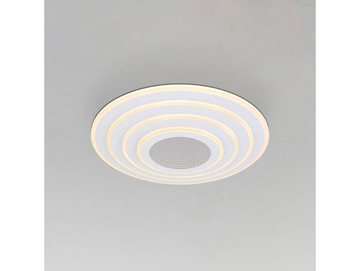 Globo Smart LED-Deckenleuchte Jocelyn, weiß, CCT, Fernbedienung dimmbar, weiß / opal, für Wohn- / Esszimmer, Metall