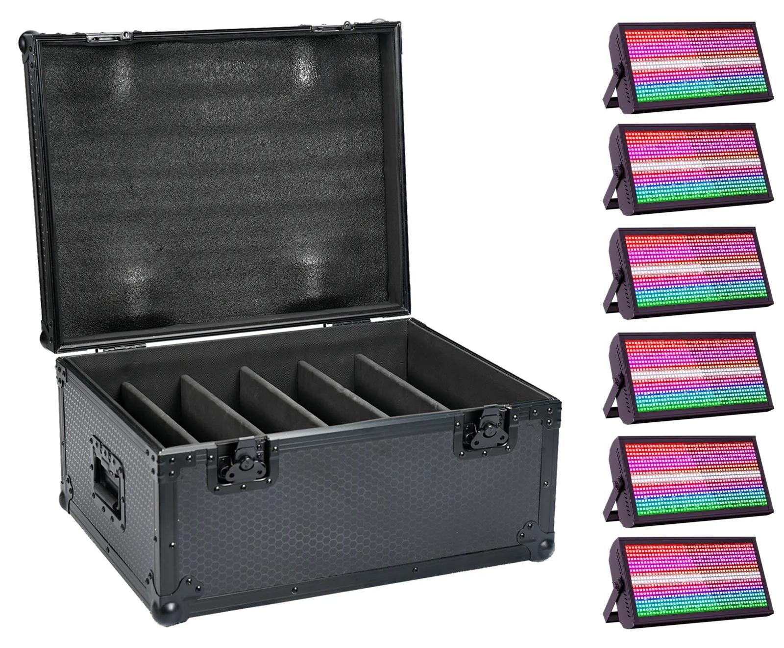 Stroboskoplicht, 200W Leistung, RGB- und Weißlicht, Bühnenlicht & Flugzeugkoffer-Set für DJ Disco Party Show, 6Stk Licht mit Gehäuse, EU-Stecker