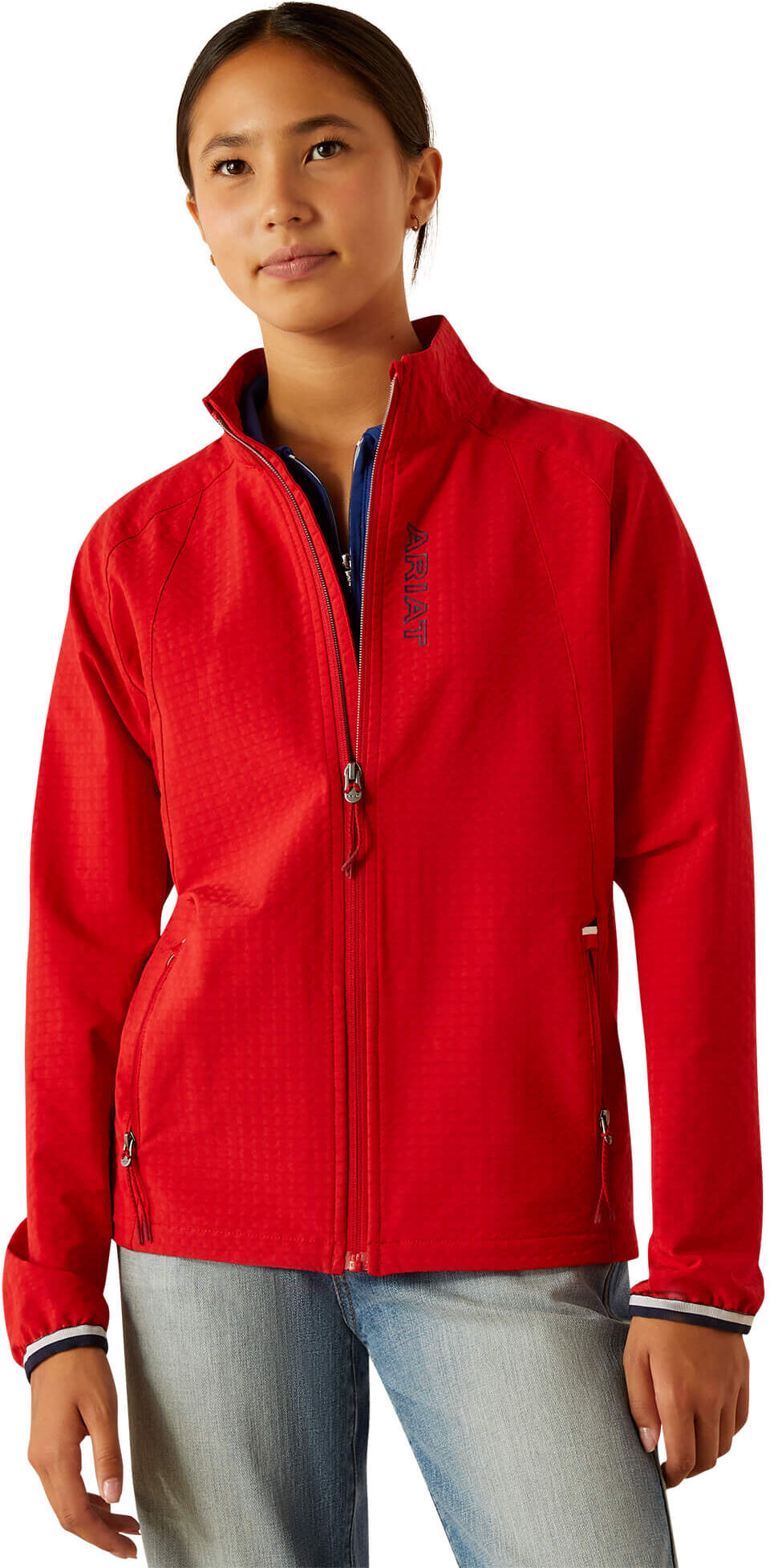 Kid's Versa Team Jacket in Weg Red, Size: Medium by Ariat