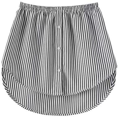 Inspired Finds Adjustable Shirt Extender For Women Layered Faux Hem Underskirt stripe xl