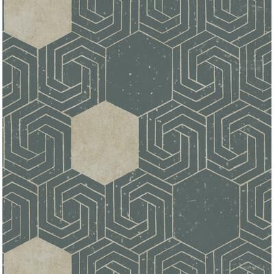 A-Street Prints Momentum Dark Green Geometric Wallpaper