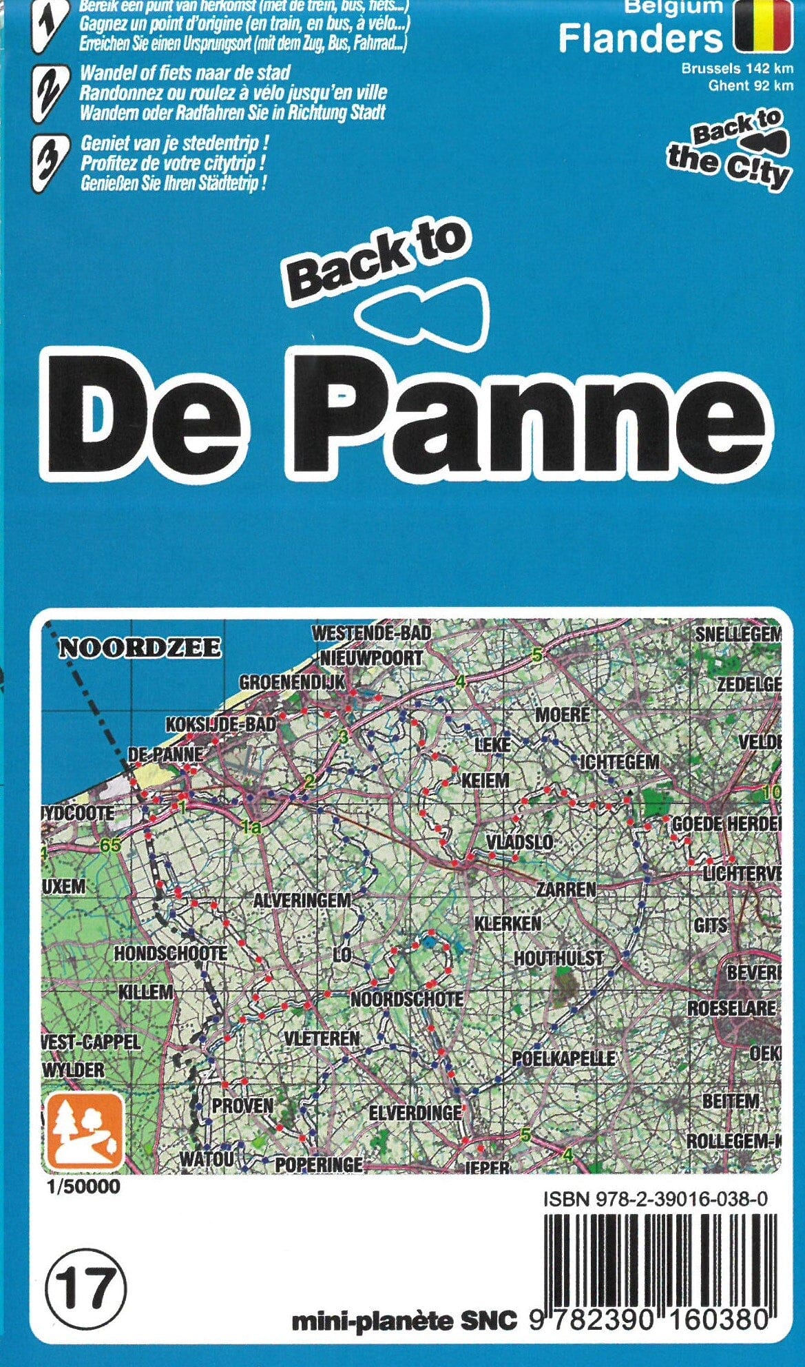 Carte de randonnée - De Panne (Flandres, Belgique)   Mini Planet