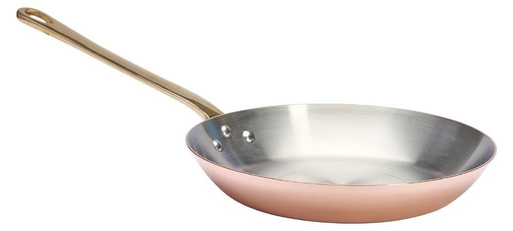 Kupfer-Bratpfanne 24 cm, 90% Kupfer, 10% Edelstahl, Messinggriff