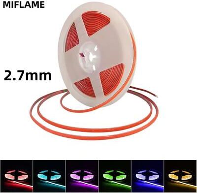 Inspired Finds LumiFlex 12V COB LED Strip Lights Ultra Slim 2.7mm High Brightness Multi Color Tape For Room & Decorative Lighting yellow 0.5m 12v