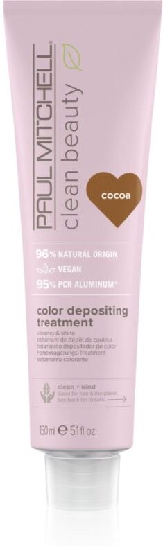 Paul Mitchell Clean Beauty Color Depositing Treatment masque nourrissant pour cheveux colorés teinte Cocoa 150 ml