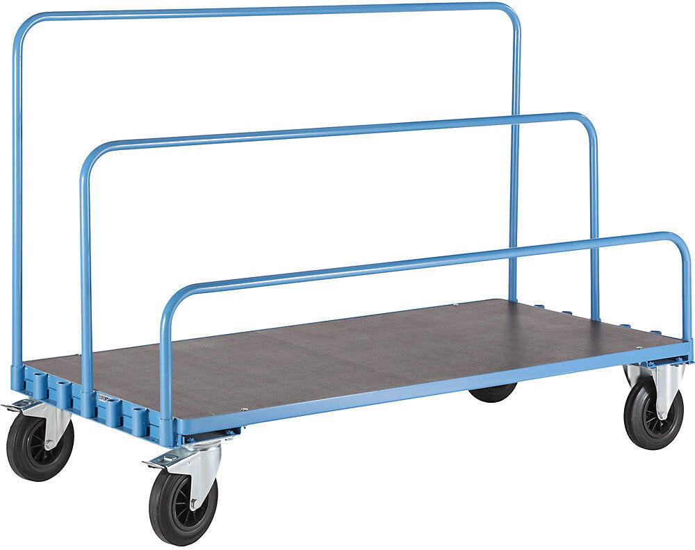 Platten-Transportwagen ohne Bügel, Ladefläche 1600 x 800 mm, Tragfähigkeit 500 kg, Multiplex-Platte eurokraft pro